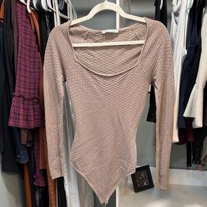 Abercrombie & Fitch mauve dusty pink long sleeve bodysuit Sz small